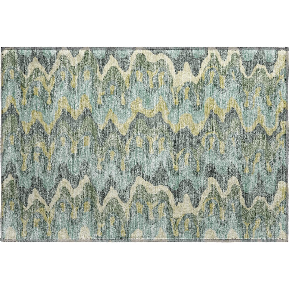 Premium Machine Washable Mayfield AMF750 Sage 1'8" x 2'6" Rug. Picture 1