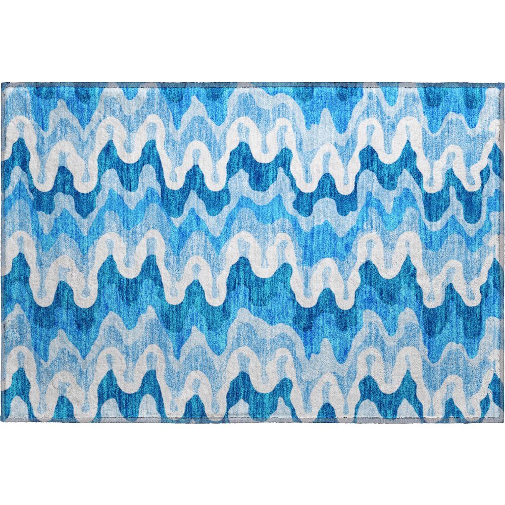 Premium Machine Washable Mayfield AMF750 Sky 1'8" x 2'6" Rug. Picture 1