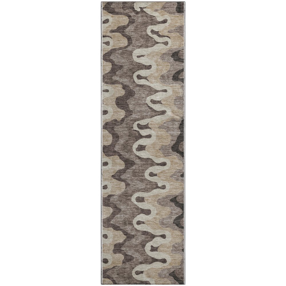 Premium Machine Washable Mayfield AMF750 Taupe 2'3" x 7'6" Runner Rug. Picture 1
