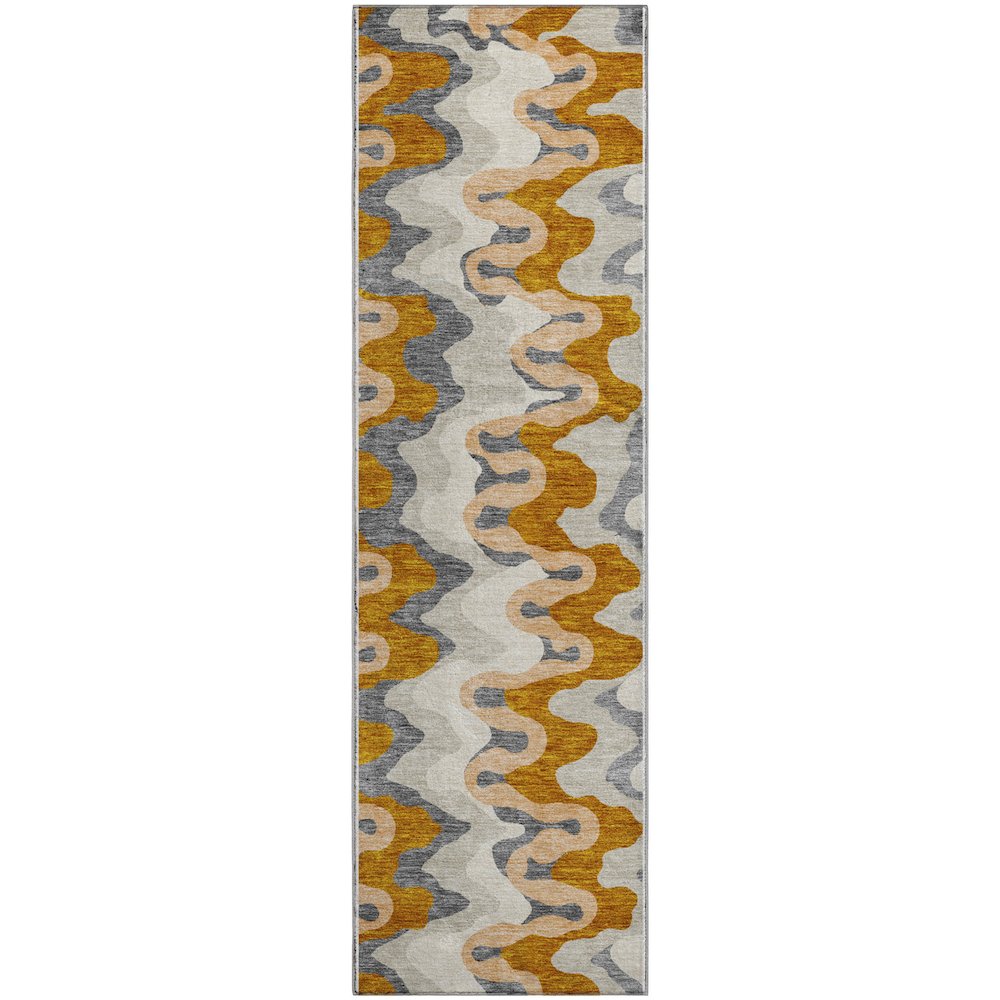 Premium Machine Washable Mayfield AMF750 Terracotta 2'3" x 7'6" Runner Rug. Picture 1