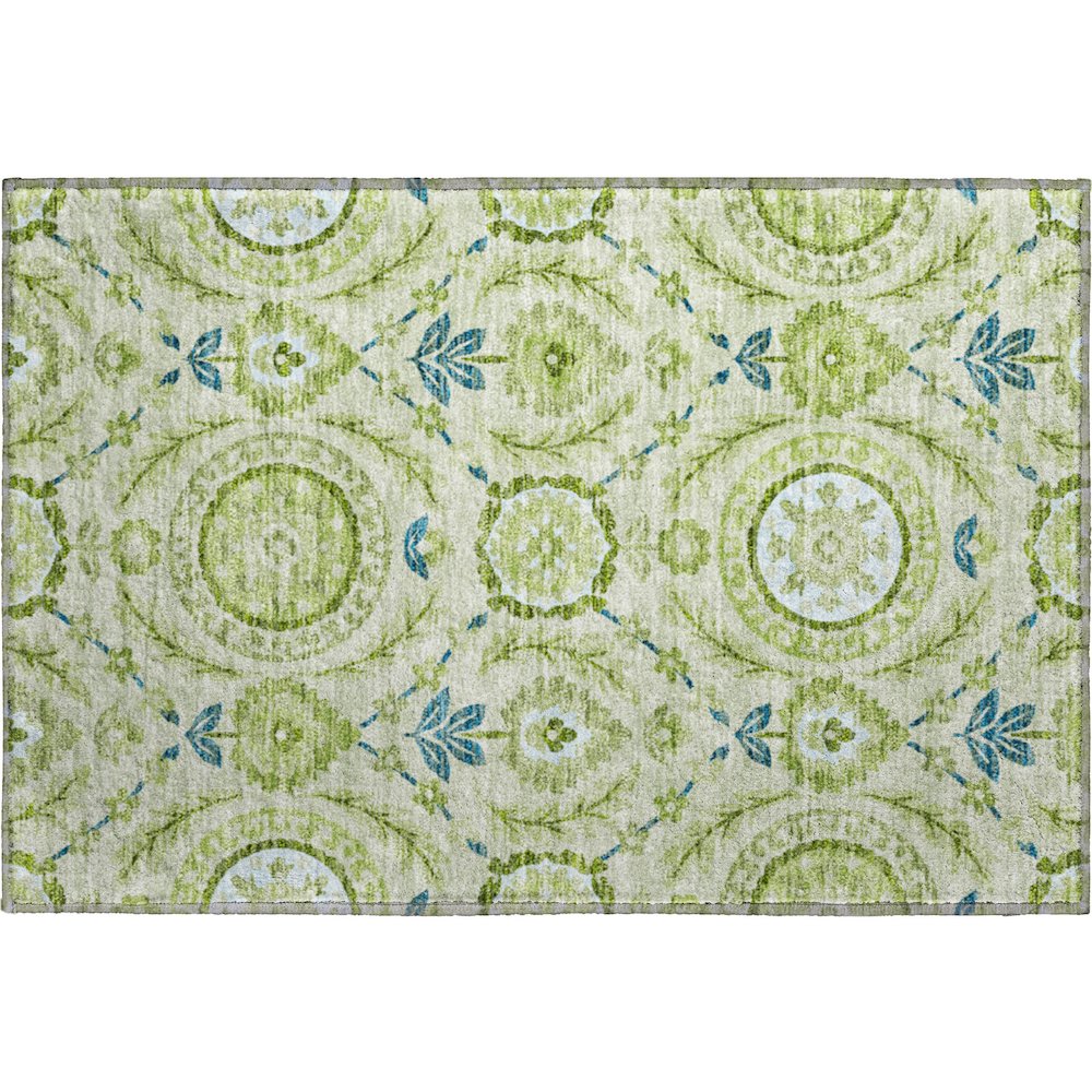 Premium Machine Washable Mayfield AMF751 Aloe 1'8" x 2'6" Rug. Picture 1