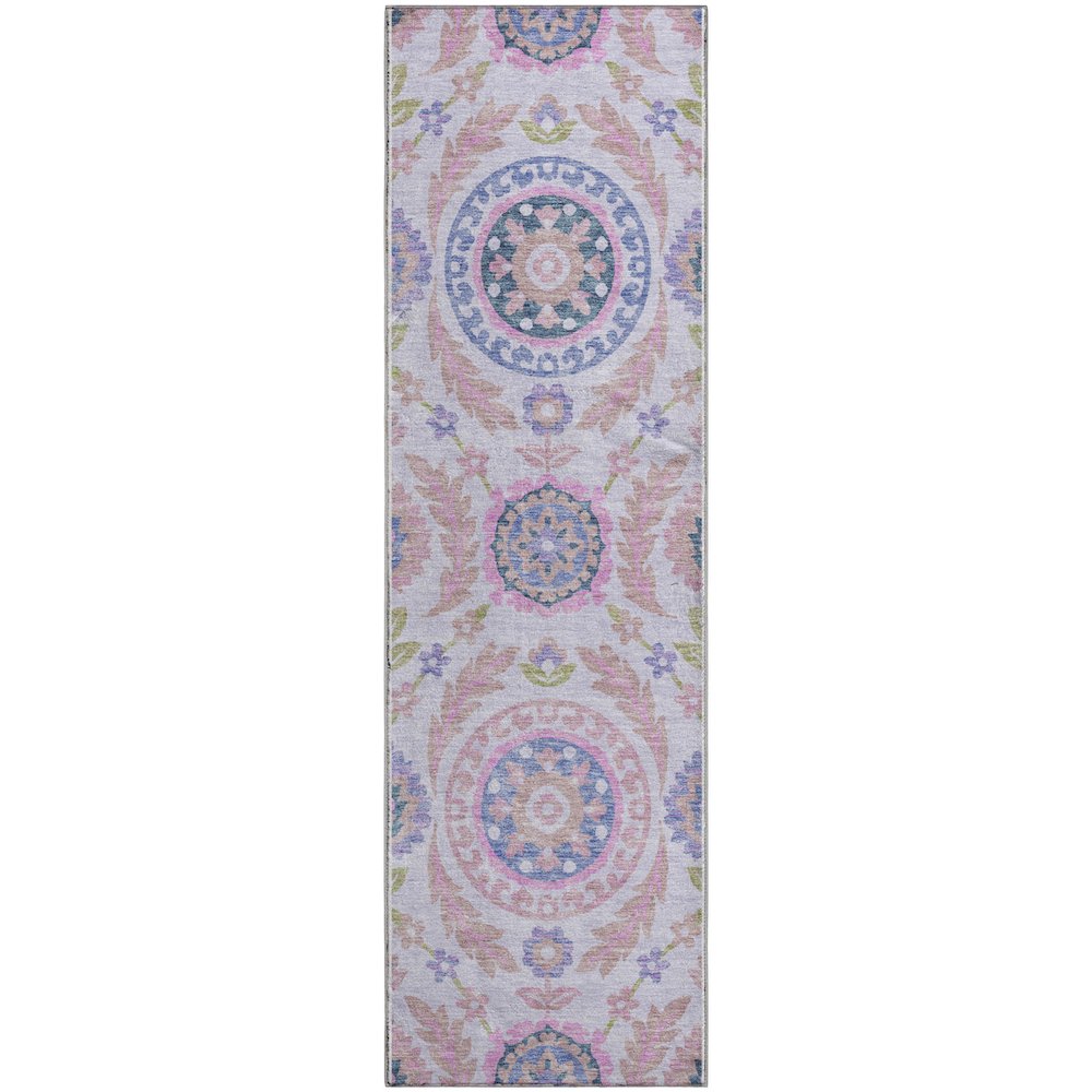 Premium Machine Washable Mayfield AMF751 Blush 2'3" x 7'6" Runner Rug. Picture 1