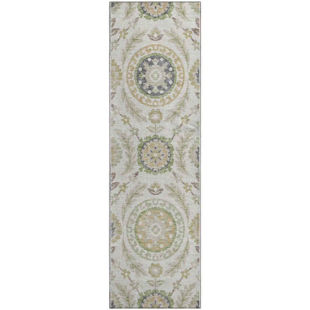 Premium Machine Washable Mayfield AMF751 Ivory 2'3" x 7'6" Runner Rug. Picture 1