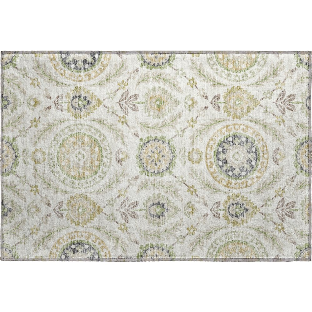 Premium Machine Washable Mayfield AMF751 Ivory 1'8" x 2'6" Rug. Picture 1