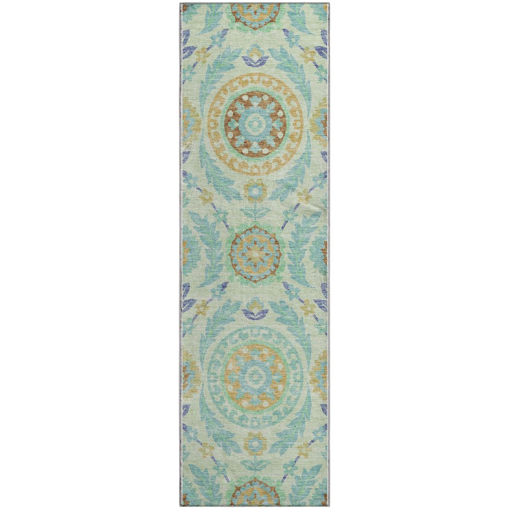 Premium Machine Washable Mayfield AMF751 Mint 2'3" x 7'6" Runner Rug. Picture 1
