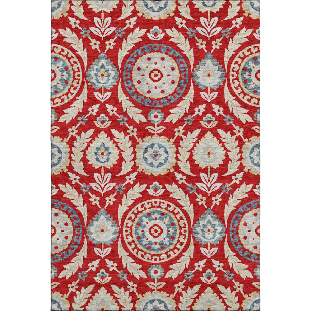 Premium Machine Washable Mayfield AMF751 Red 2'6" x 3'10" Rug. Picture 1