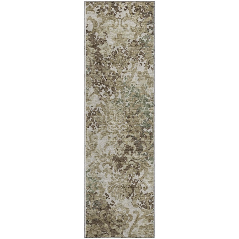 Premium Machine Washable Mayfield AMF752 Beige 2'3" x 7'6" Runner Rug. Picture 1