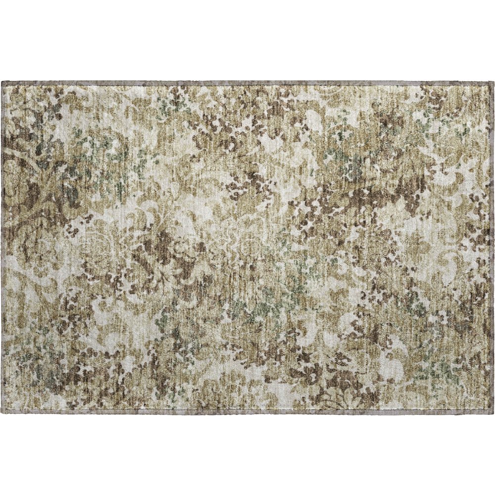 Premium Machine Washable Mayfield AMF752 Beige 1'8" x 2'6" Rug. Picture 1