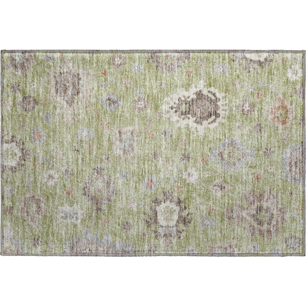 Premium Machine Washable Mayfield AMF753 Aloe 1'8" x 2'6" Rug. Picture 1