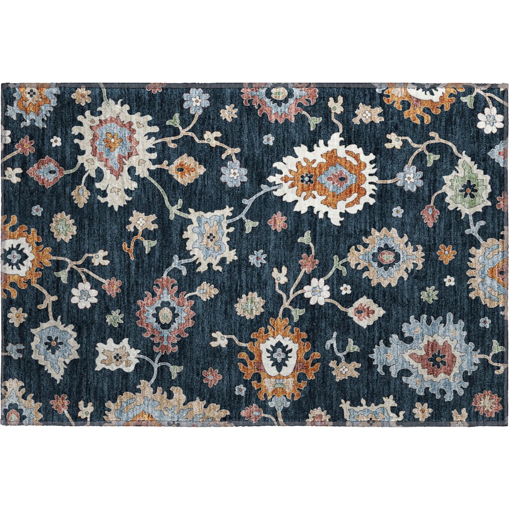 Premium Machine Washable Mayfield AMF753 Black 1'8" x 2'6" Rug. Picture 1