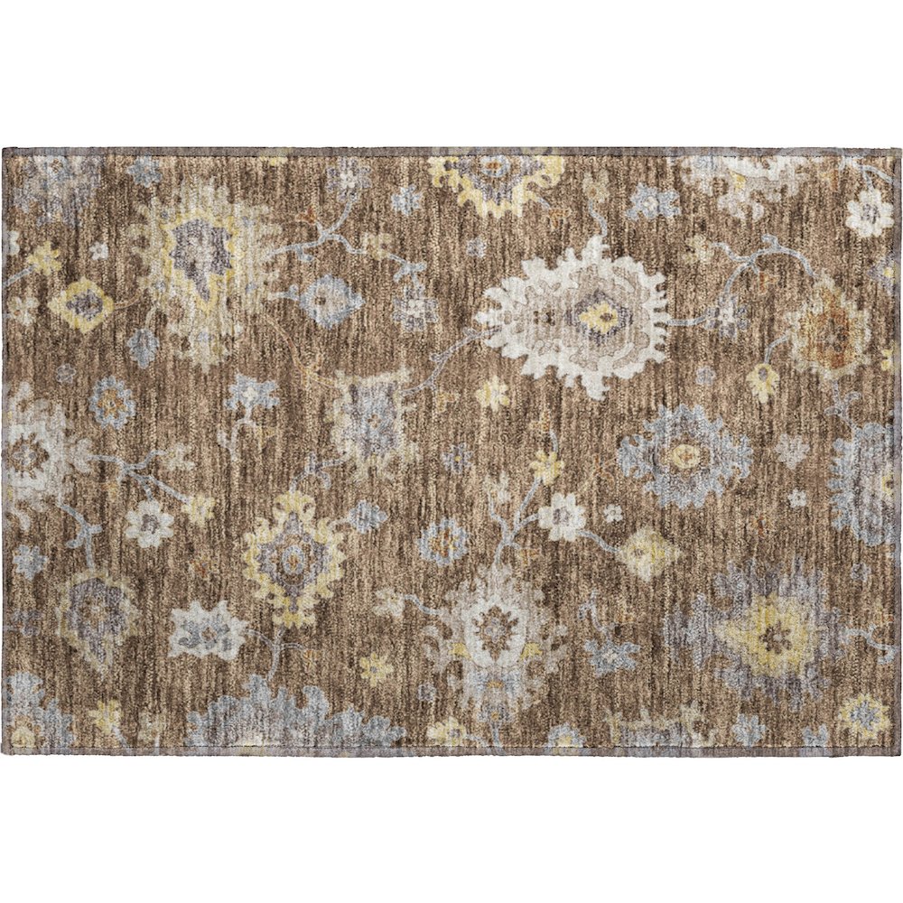 Premium Machine Washable Mayfield AMF753 Chocolate 1'8" x 2'6" Rug. Picture 1