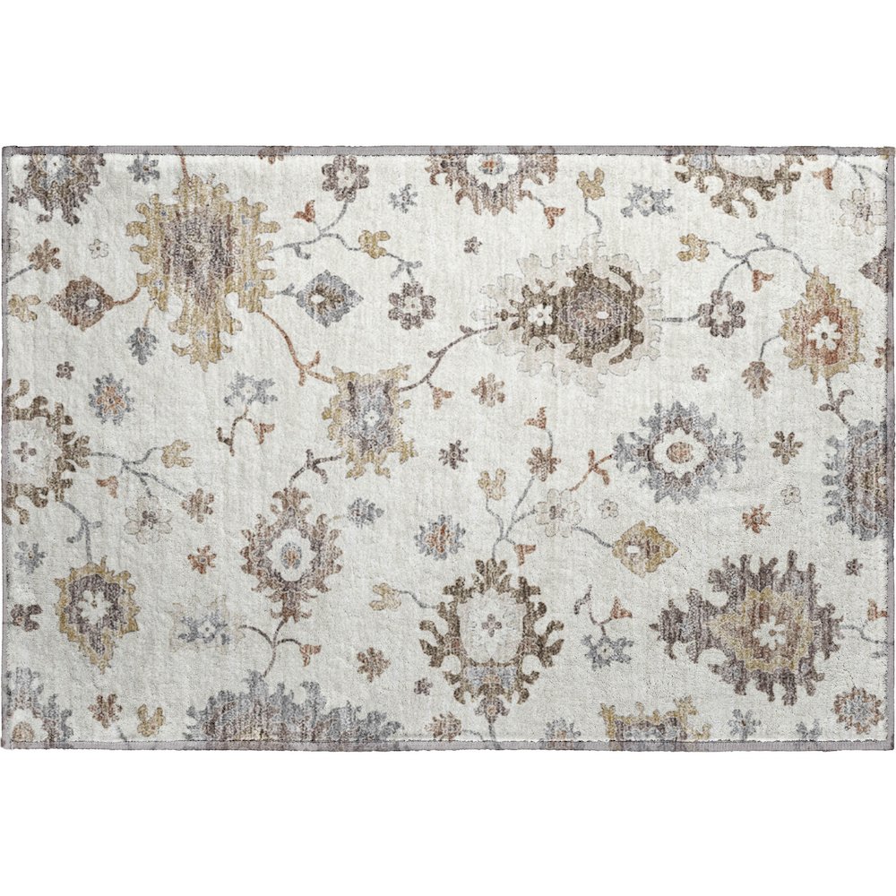 Premium Machine Washable Mayfield AMF753 Ivory 1'8" x 2'6" Rug. Picture 1