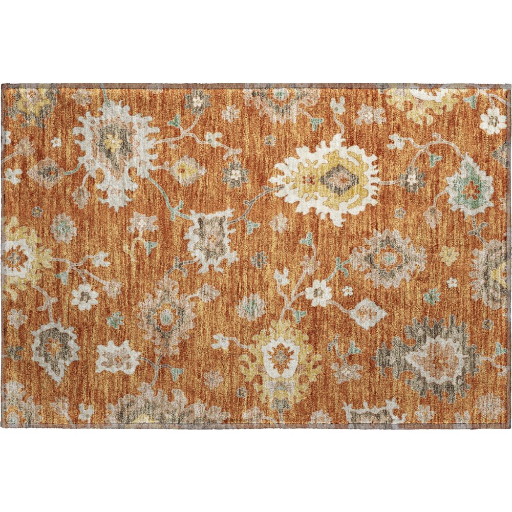Premium Machine Washable Mayfield AMF753 Paprika 1'8" x 2'6" Rug. Picture 1