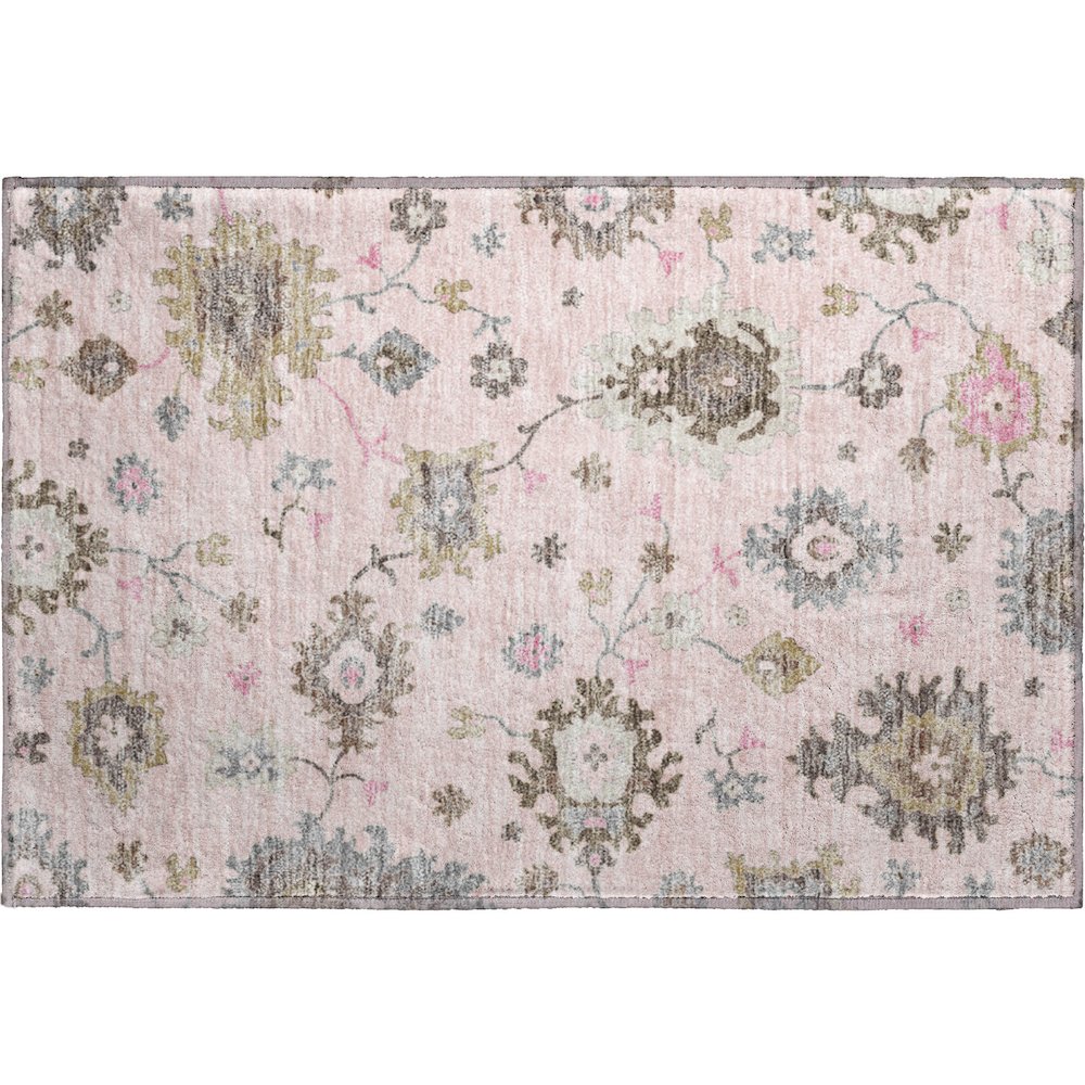 Premium Machine Washable Mayfield AMF753 Pink 1'8" x 2'6" Rug. Picture 1