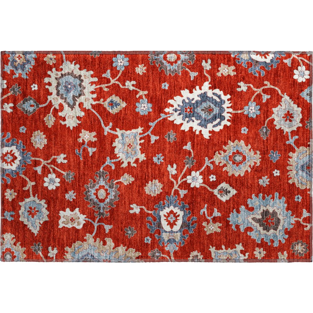 Premium Machine Washable Mayfield AMF753 Red 1'8" x 2'6" Rug. Picture 1