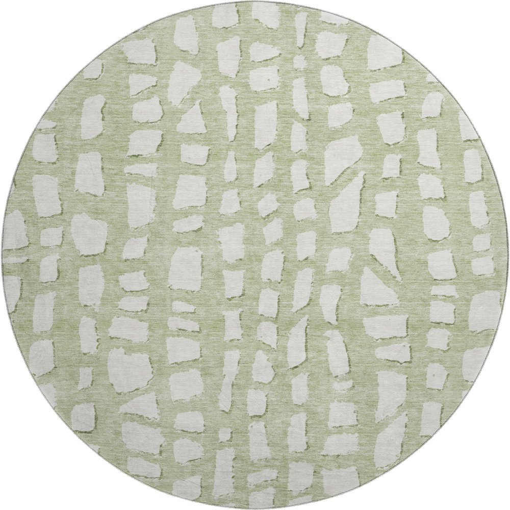 Premium Machine Washable Mayfield AMF754 Aloe 8' x 8' Round Rug. Picture 1