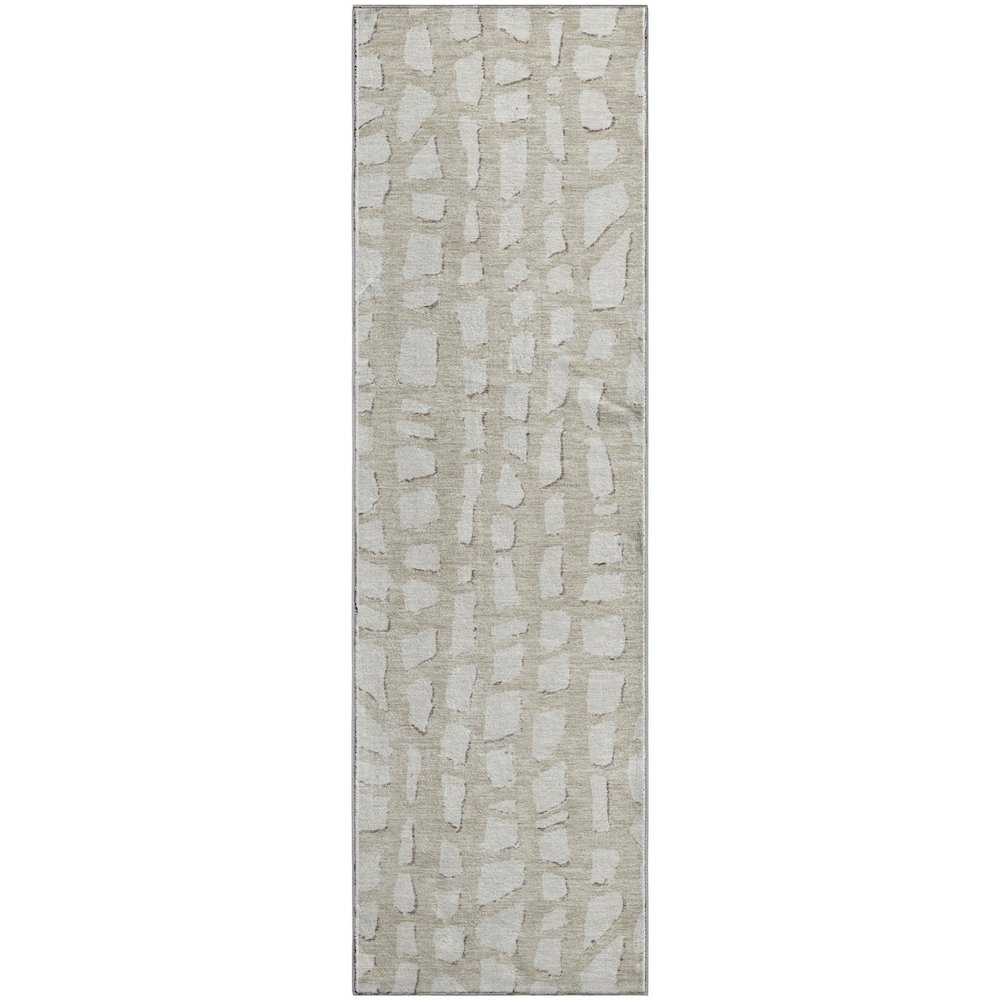 Premium Machine Washable Mayfield AMF754 Beige 2'3" x 7'6" Runner Rug. Picture 1
