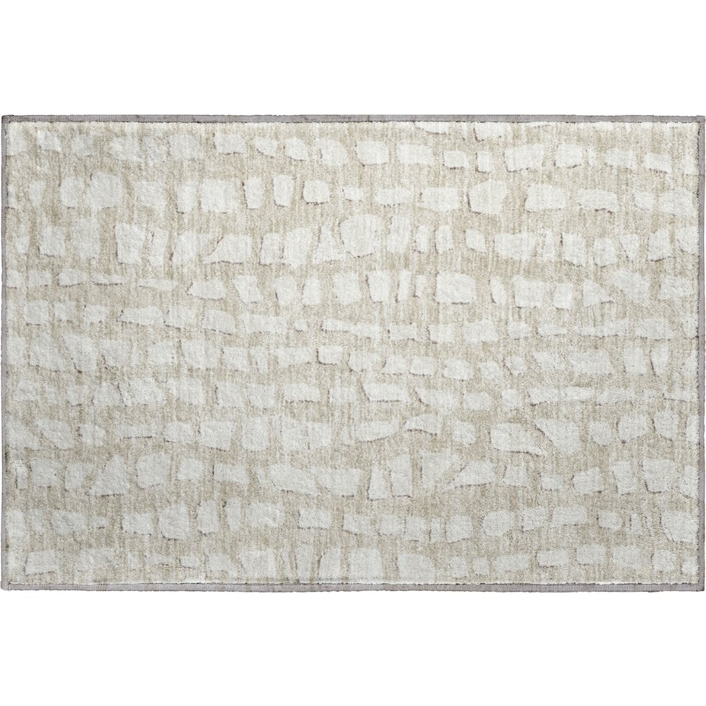 Premium Machine Washable Mayfield AMF754 Beige 1'8" x 2'6" Rug. Picture 1