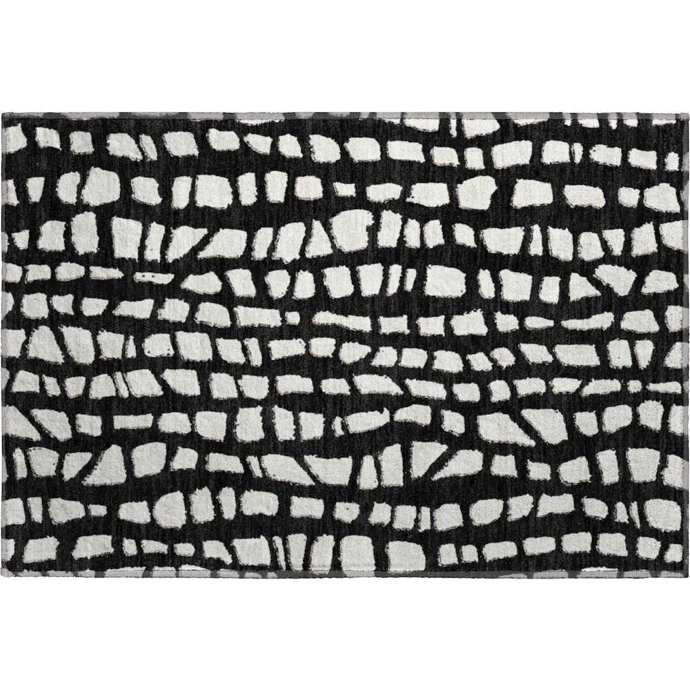 Premium Machine Washable Mayfield AMF754 Black 1'8" x 2'6" Rug. Picture 1