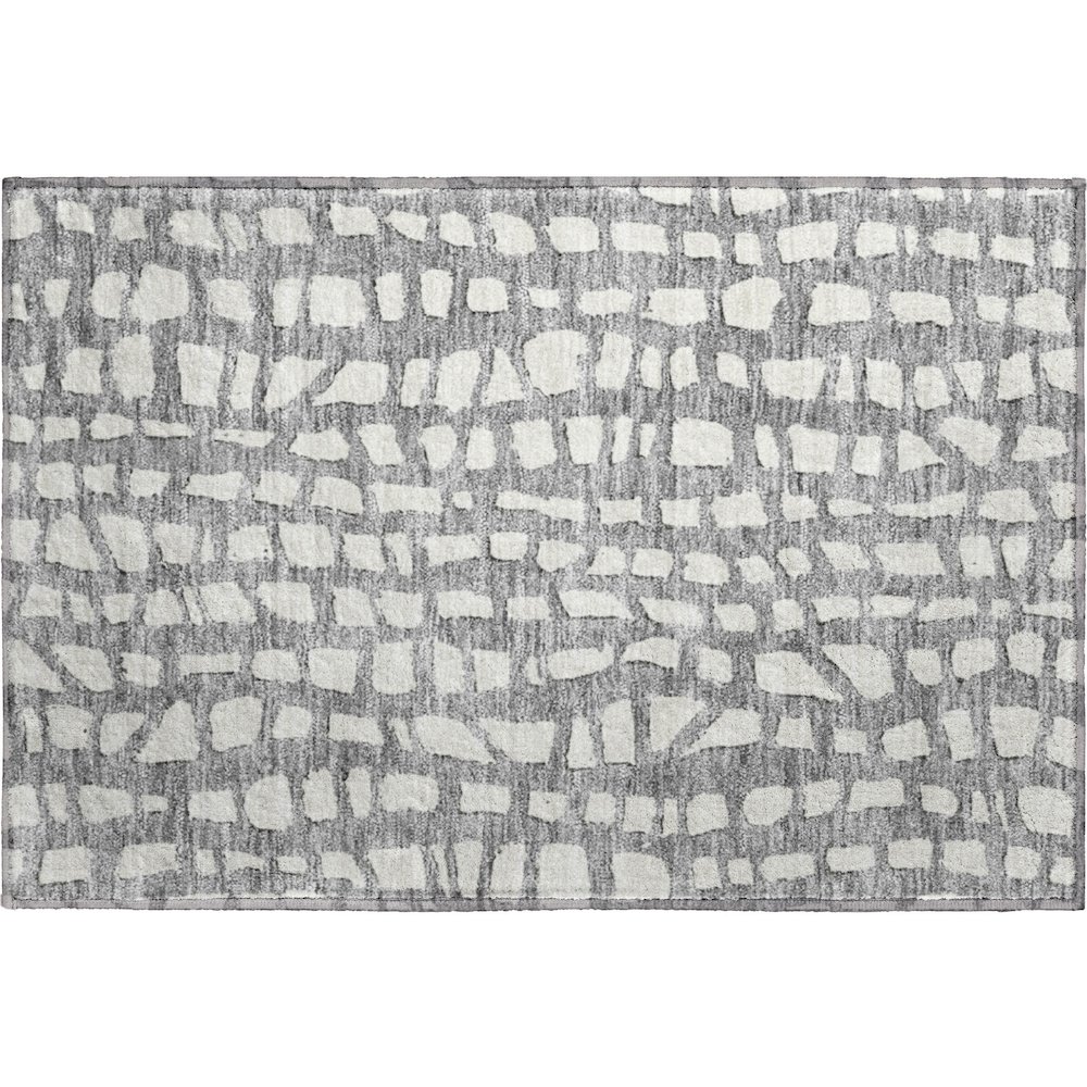 Premium Machine Washable Mayfield AMF754 Gray 1'8" x 2'6" Rug. Picture 1