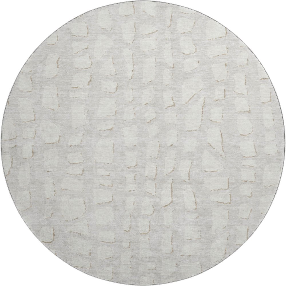 Premium Machine Washable Mayfield AMF754 Ivory 8' x 8' Round Rug. Picture 1
