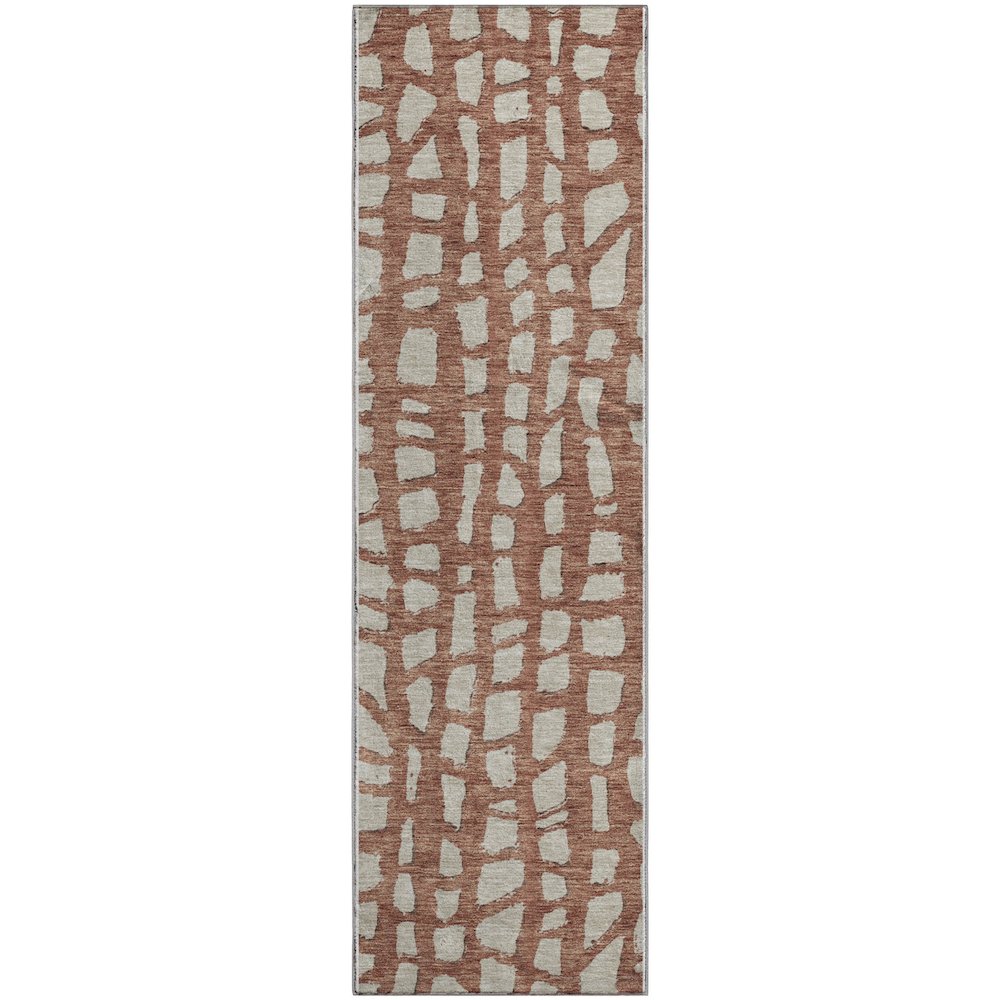 Premium Machine Washable Mayfield AMF754 Paprika 2'3" x 7'6" Runner Rug. Picture 1