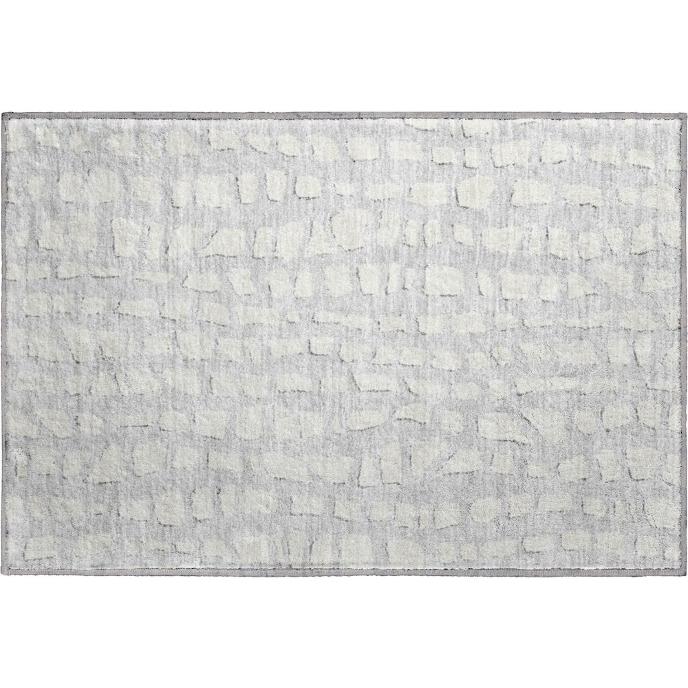 Premium Machine Washable Mayfield AMF754 Silver 1'8" x 2'6" Rug. Picture 1