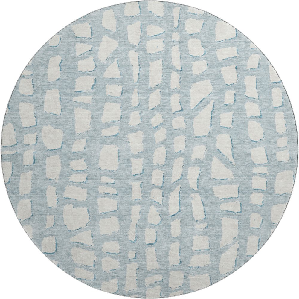 Premium Machine Washable Mayfield AMF754 Sky 8' x 8' Round Rug. Picture 1