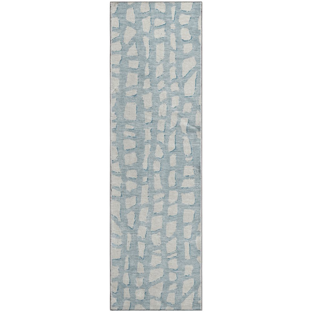 Premium Machine Washable Mayfield AMF754 Sky 2'3" x 7'6" Runner Rug. Picture 1