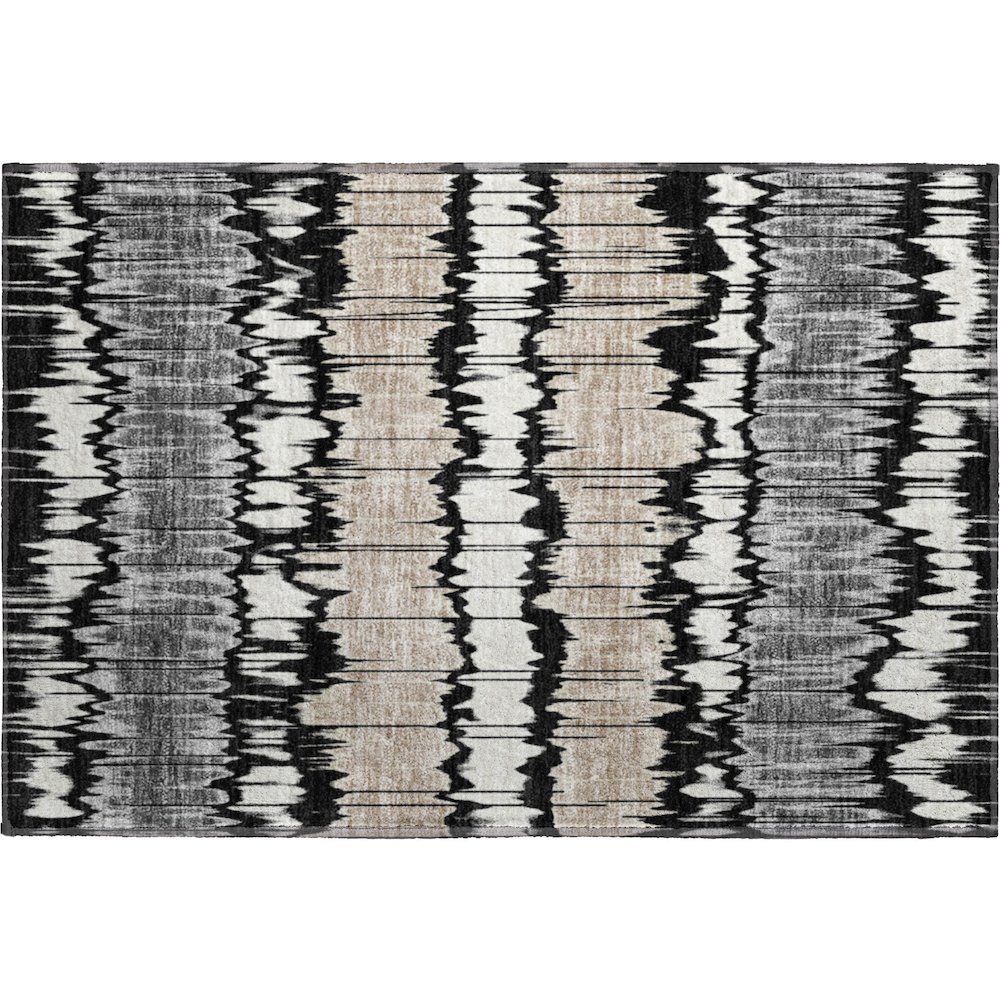 Premium Machine Washable Mayfield AMF755 Black 1'8" x 2'6" Rug. Picture 1