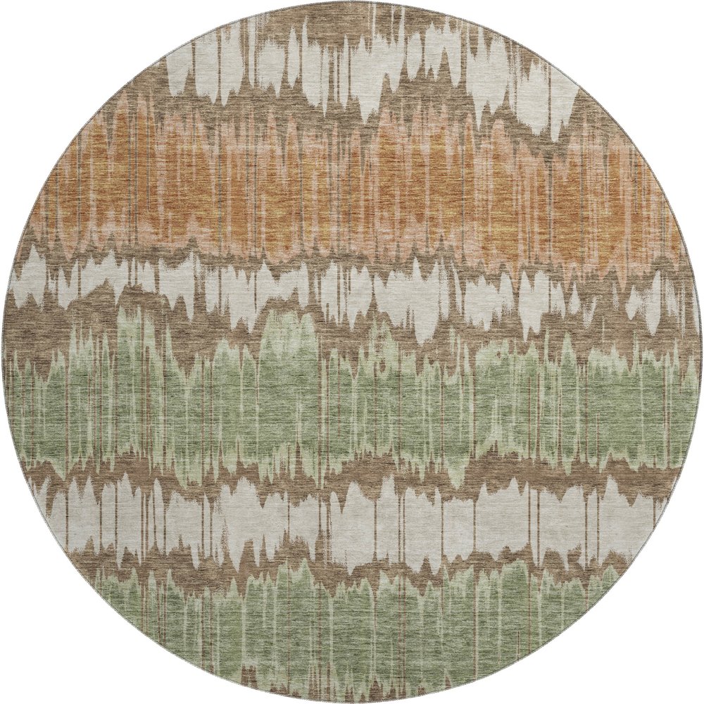 Premium Machine Washable Mayfield AMF755 Chocolate 8' x 8' Round Rug. Picture 1