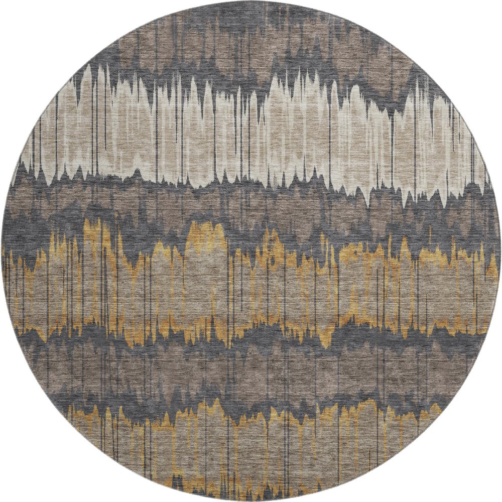 Premium Machine Washable Mayfield AMF755 Fudge 8' x 8' Round Rug. Picture 1