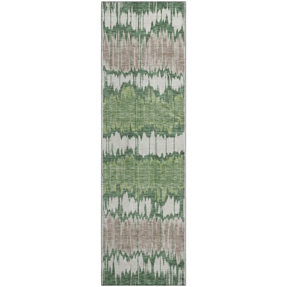 Premium Machine Washable Mayfield AMF755 Green 2'3" x 7'6" Runner Rug. Picture 1