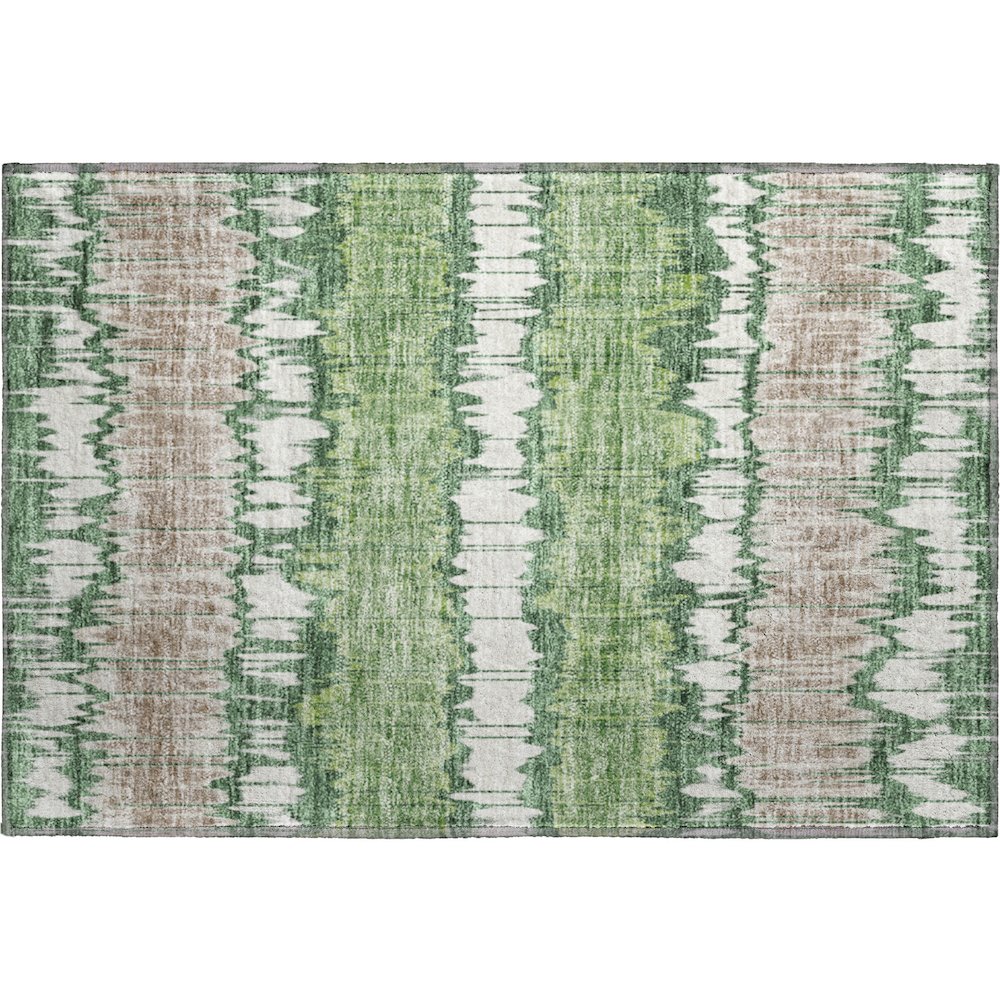 Premium Machine Washable Mayfield AMF755 Green 1'8" x 2'6" Rug. Picture 1