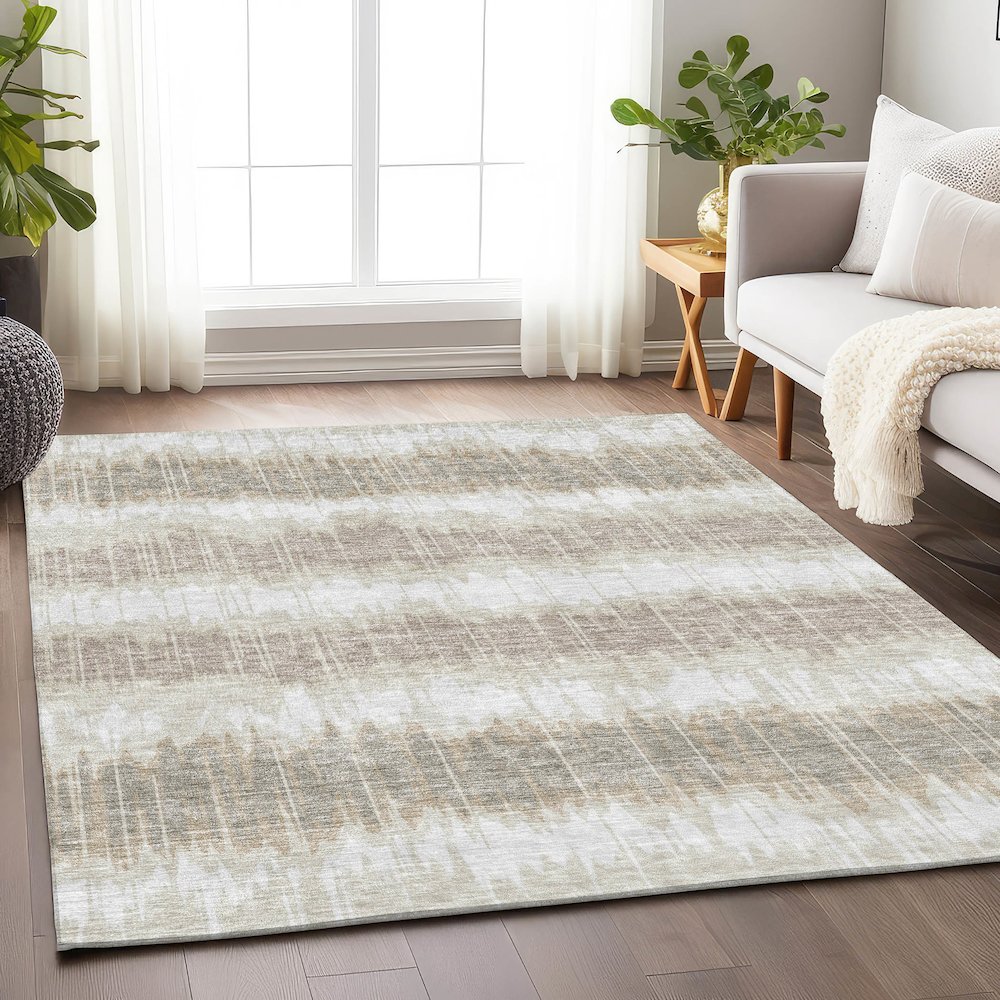 Premium Machine Washable Mayfield AMF755 Ivory 2'6" x 3'10" Rug. Picture 5