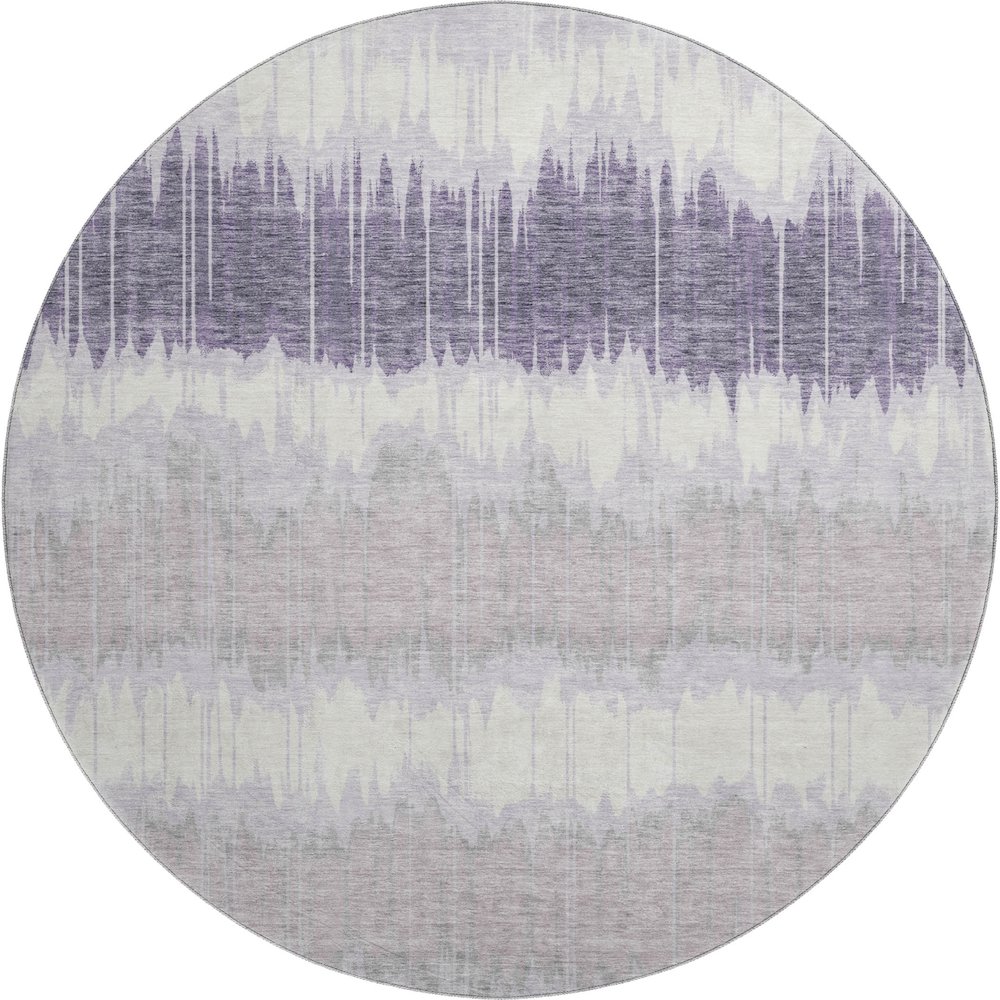 Premium Machine Washable Mayfield AMF755 Lavender 8' x 8' Round Rug. Picture 1