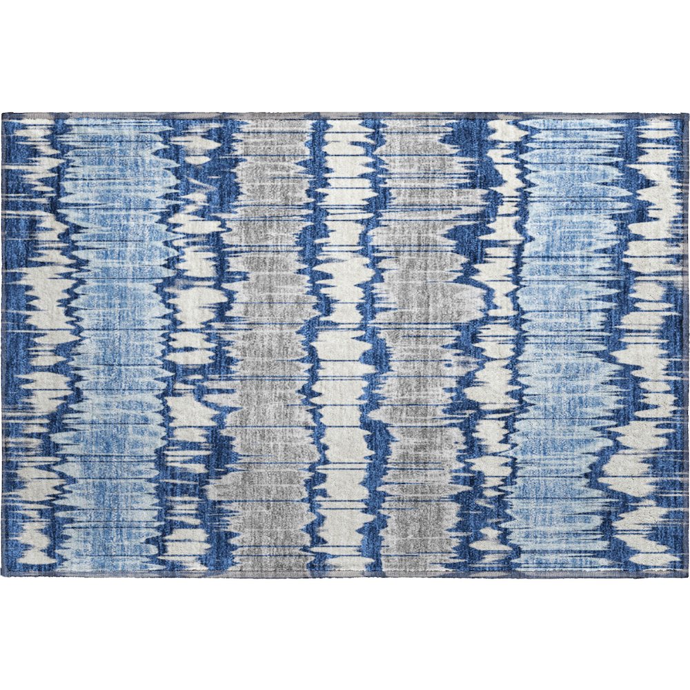 Premium Machine Washable Mayfield AMF755 Navy 1'8" x 2'6" Rug. Picture 1