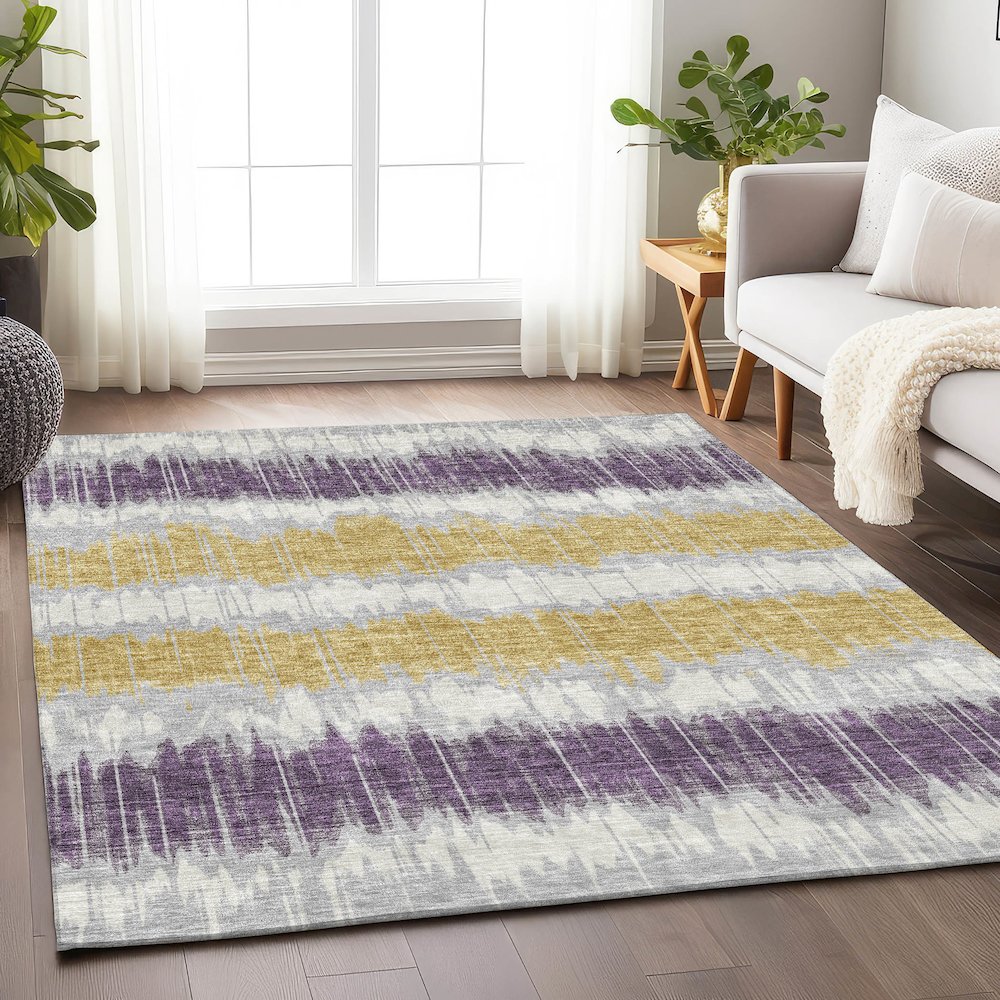 Premium Machine Washable Mayfield AMF755 Silver 2'6" x 3'10" Rug. Picture 5