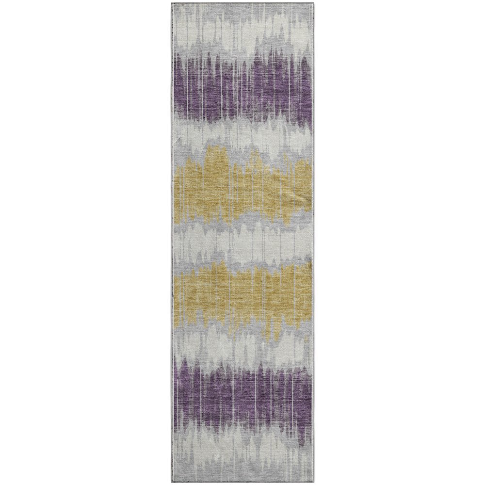 Premium Machine Washable Mayfield AMF755 Silver 2'3" x 7'6" Runner Rug. Picture 1