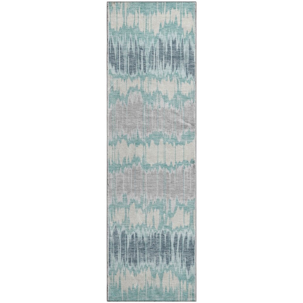 Premium Machine Washable Mayfield AMF755 Teal 2'3" x 7'6" Runner Rug. Picture 1