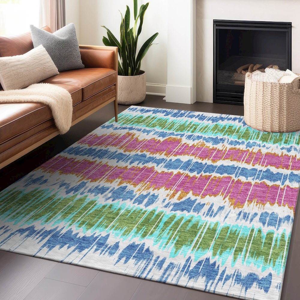 Premium Machine Washable Mayfield AMF755 White 2'6" x 3'10" Rug. Picture 6