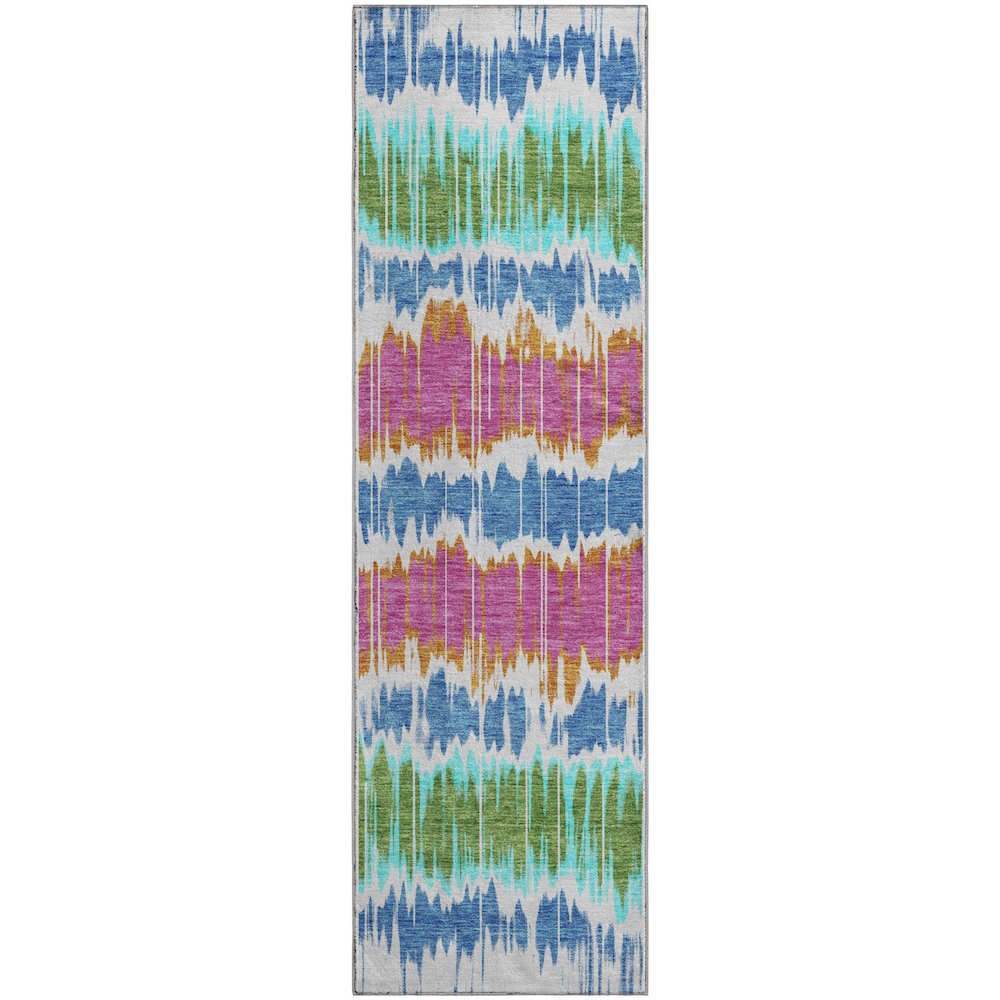 Premium Machine Washable Mayfield AMF755 White 2'3" x 7'6" Runner Rug. Picture 1