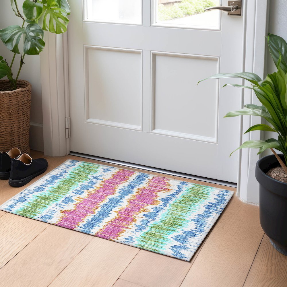 Premium Machine Washable Mayfield AMF755 White 1'8" x 2'6" Rug. Picture 5