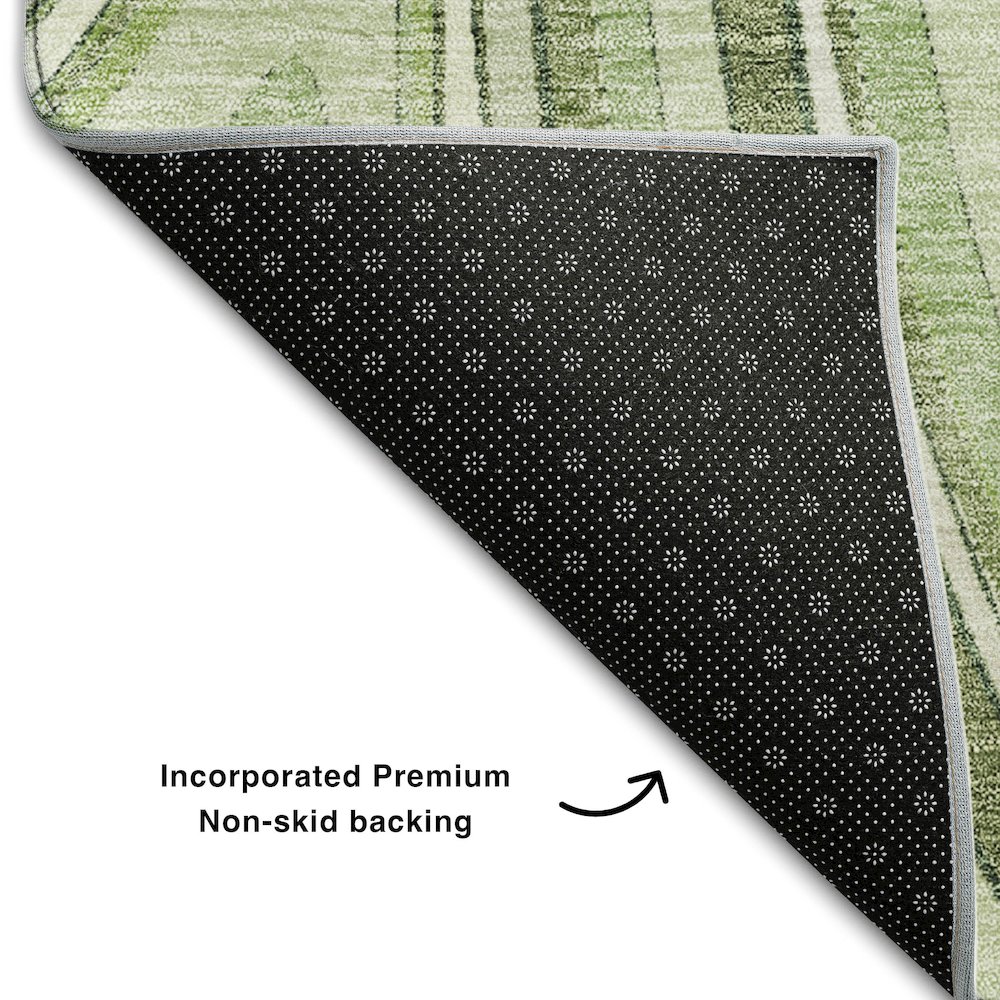 Premium Machine Washable Mayfield AMF756 Aloe 1'8" x 2'6" Rug. Picture 2