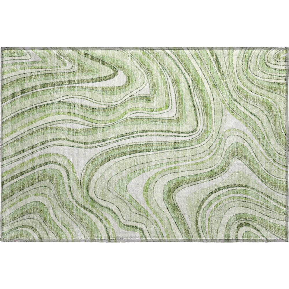Premium Machine Washable Mayfield AMF756 Aloe 1'8" x 2'6" Rug. Picture 1