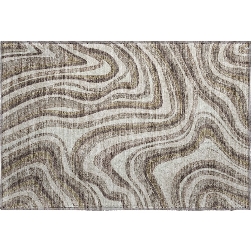 Premium Machine Washable Mayfield AMF756 Brown 1'8" x 2'6" Rug. Picture 1