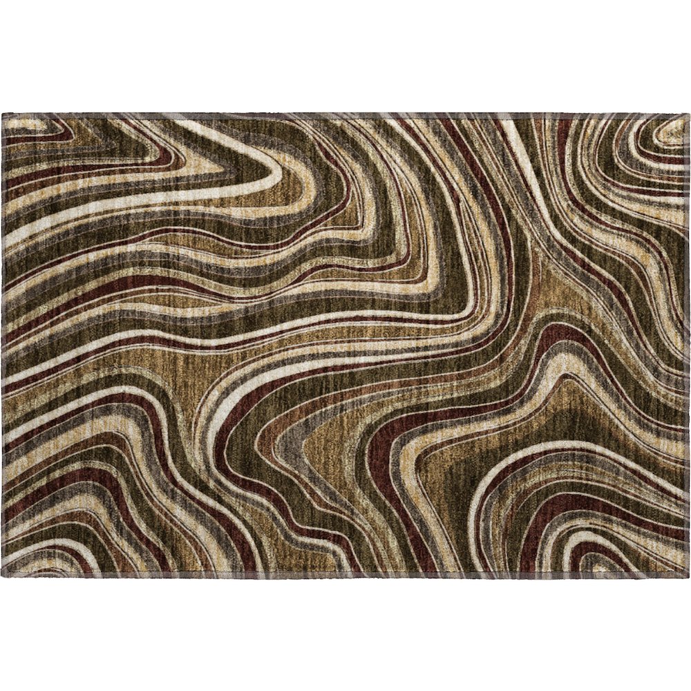 Premium Machine Washable Mayfield AMF756 Fudge 1'8" x 2'6" Rug. Picture 1