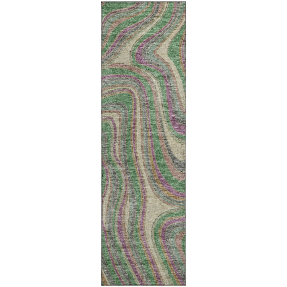 Premium Machine Washable Mayfield AMF756 Graphite 2'3" x 7'6" Runner Rug. Picture 1