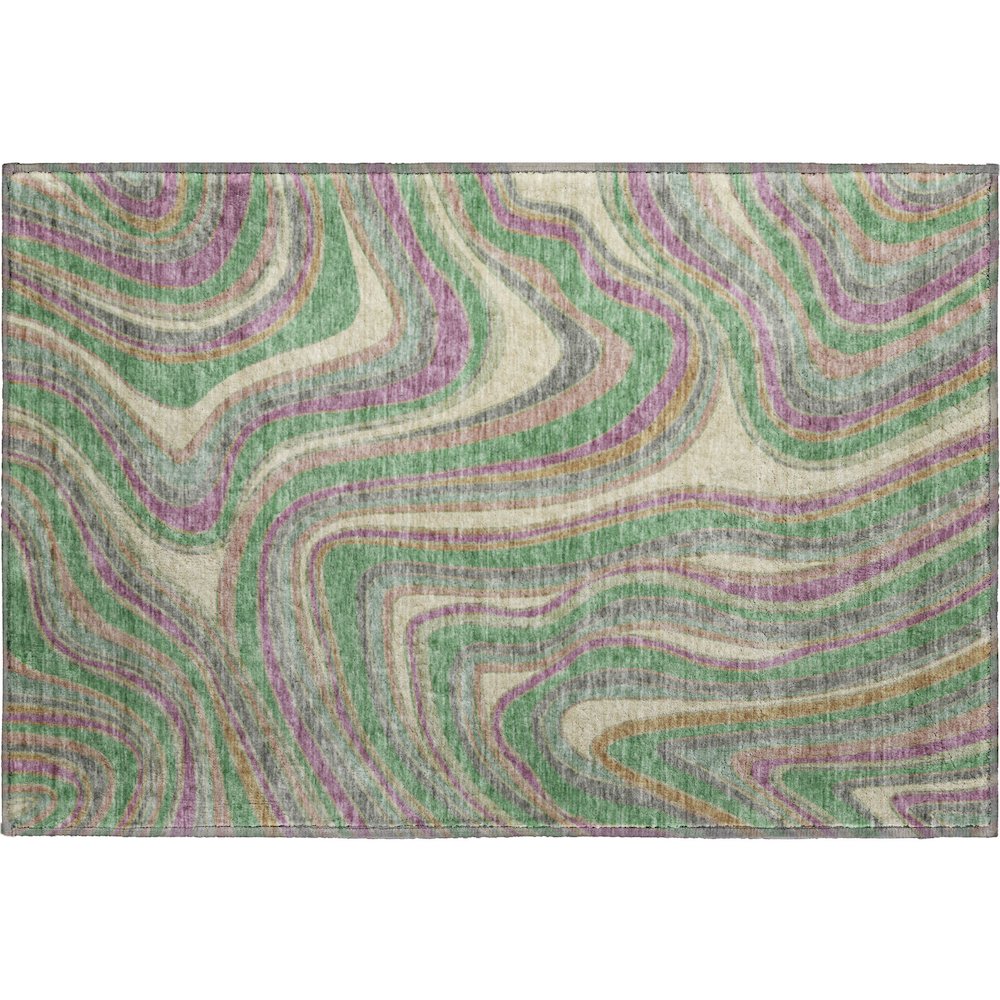 Premium Machine Washable Mayfield AMF756 Graphite 1'8" x 2'6" Rug. Picture 1