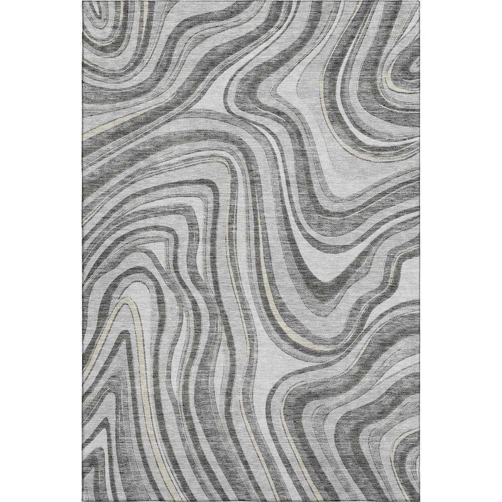 Premium Machine Washable Mayfield AMF756 Gray 2'6" x 3'10" Rug. Picture 1